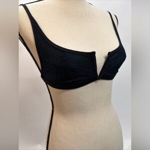 FAE HOUSE Women's Bikini Top Black And Dark Blue Sz Small